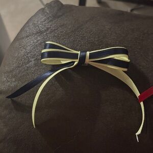 Navy and Yellow Kids Hair Bow